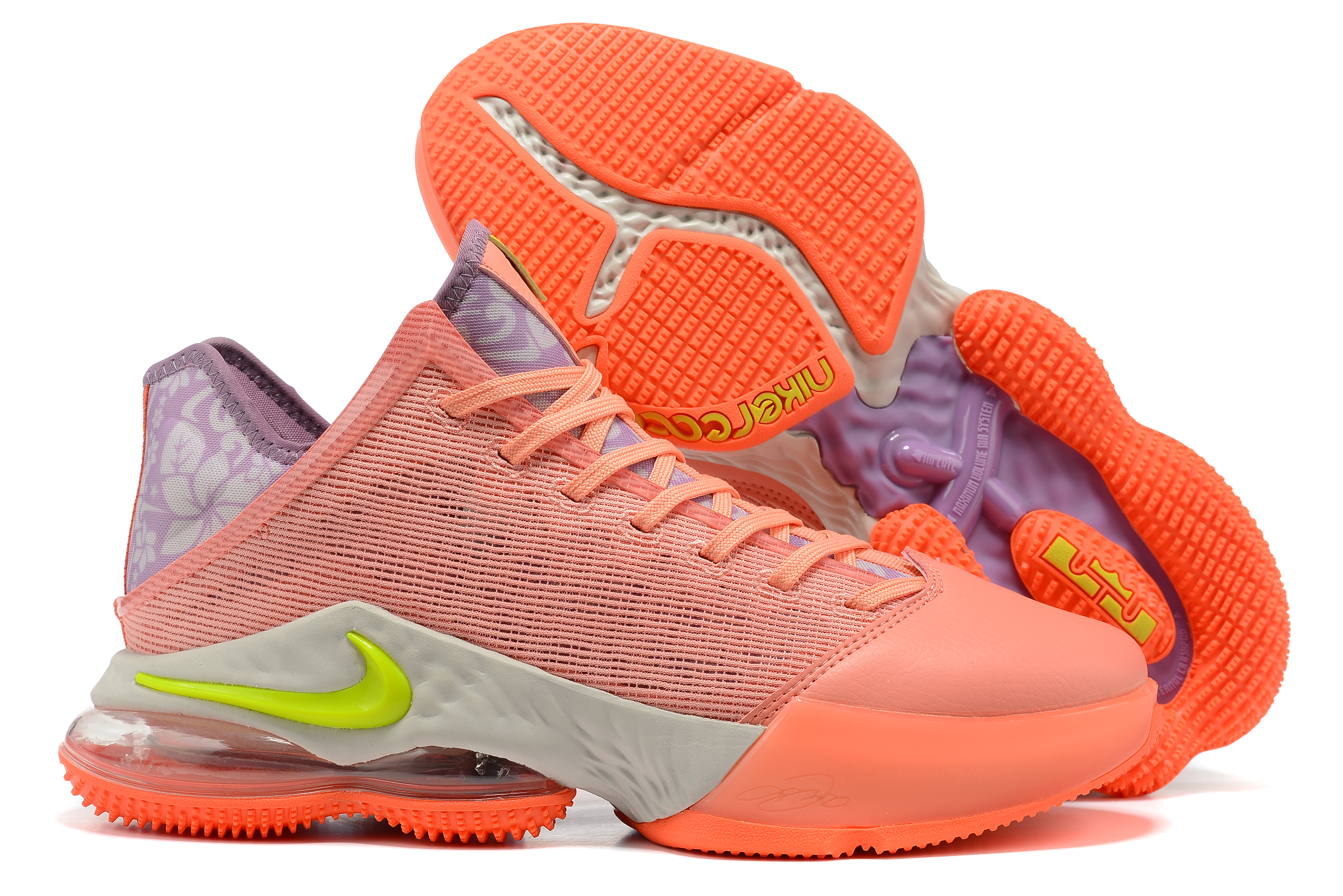 Nike LeBron 19 Low Orange Yellow Purple Shoes